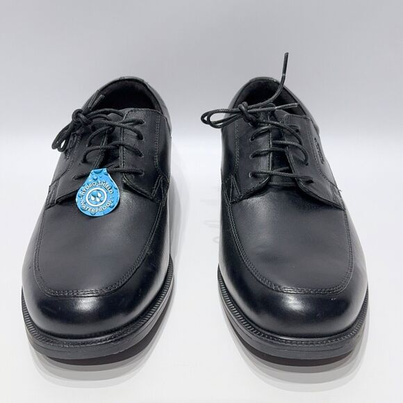 NWOB Rockport Essential Waterproof Apron Toe Oxford Black Leather Men's 9 X-Wide - Picture 6 of 12